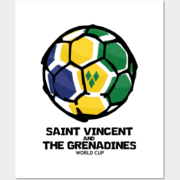 Saint Vincent and the Grenadines Football Country Flag Wall Art by KewaleeTee